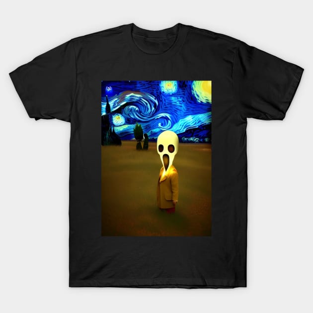 SCREAMING SKULL GHOST ON HALLOWEEN T-Shirt by sailorsam1805